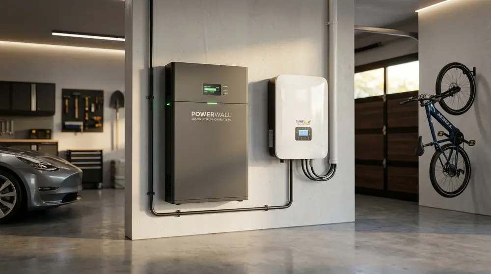 Baterías para placas solares instaladas en una vivienda de Galicia