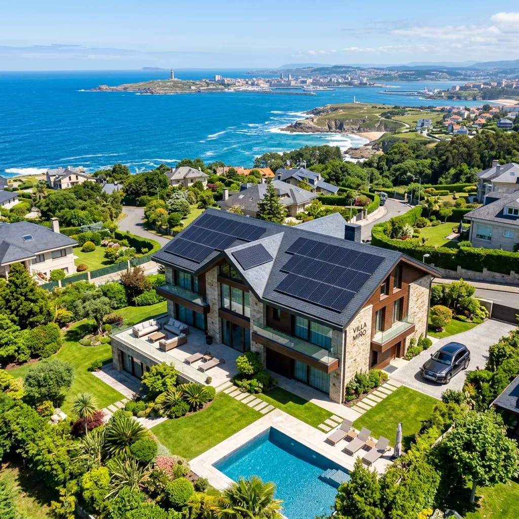 Chalet de lujo con placas solares en Oleiros, Galicia